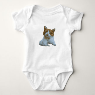 Illustration de chat roux mignon sur body bébé