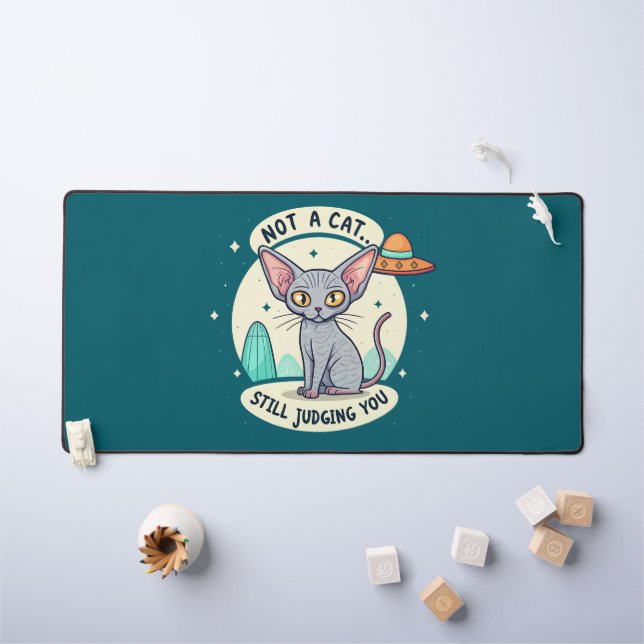 Illustration de chat Sphynx OVNI sarcastique (Tableau pour enfants)