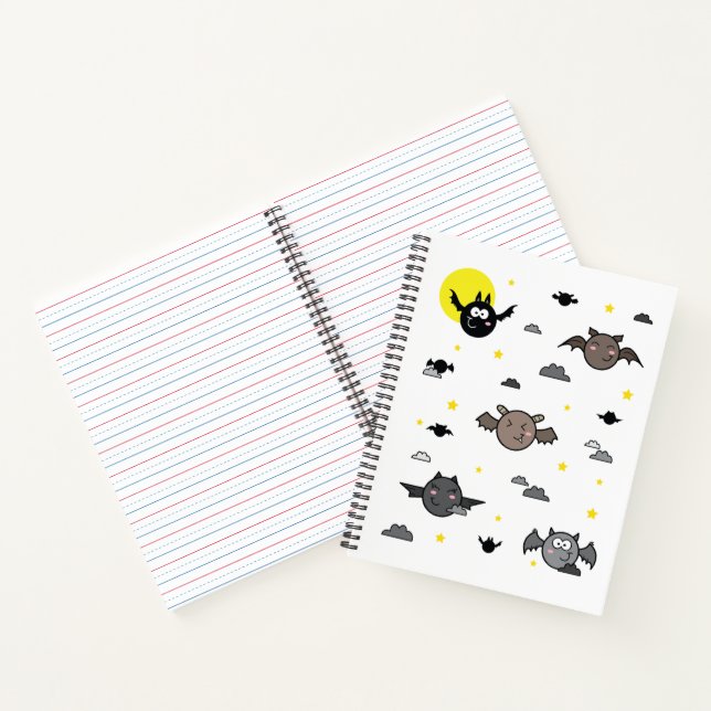 Illustration de chauve-souris adorable Carnet spir (Intérieur)