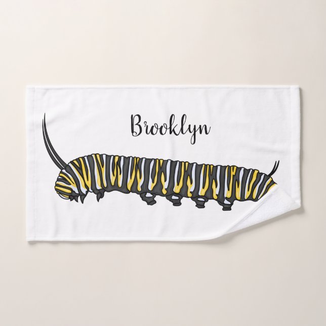 illustration de chenille de monarque de dessin ani (Serviette à main)