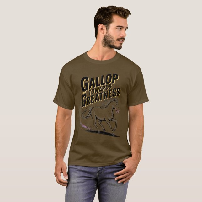 Illustration de cheval avec T-shirt typographique (Devant entier)