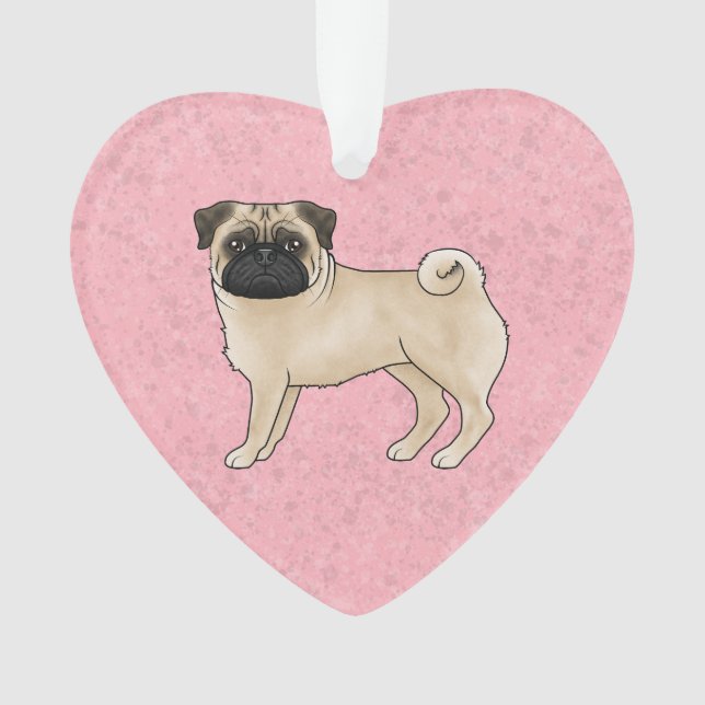 Illustration de chien Carlin faon avec texte perso (devant)
