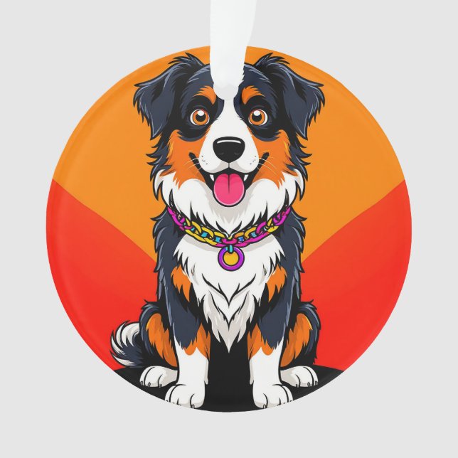 Illustration de chien de dessin animé joyeux (devant)