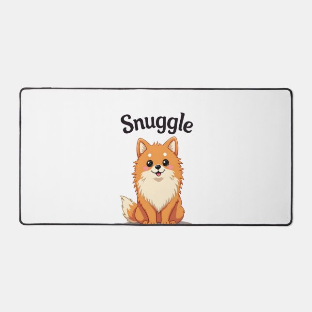 Illustration de chien mignon Pomeranian câlin vint (Recto)