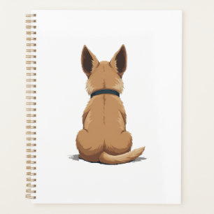 Illustration de chien vintage vue de dos avec gran