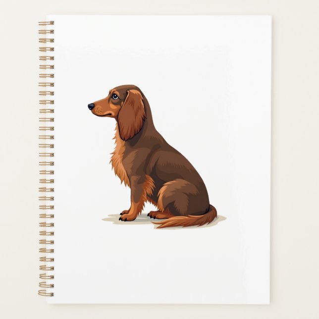 Illustration de chien vue arrière teckel à poils l (Devant)