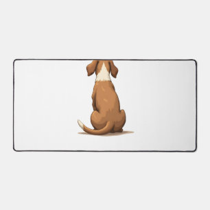 Illustration de chien vue arrière vintage marron e