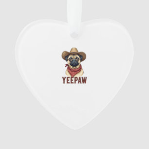 Illustration de chien western YeePaw Pug cow-boy v