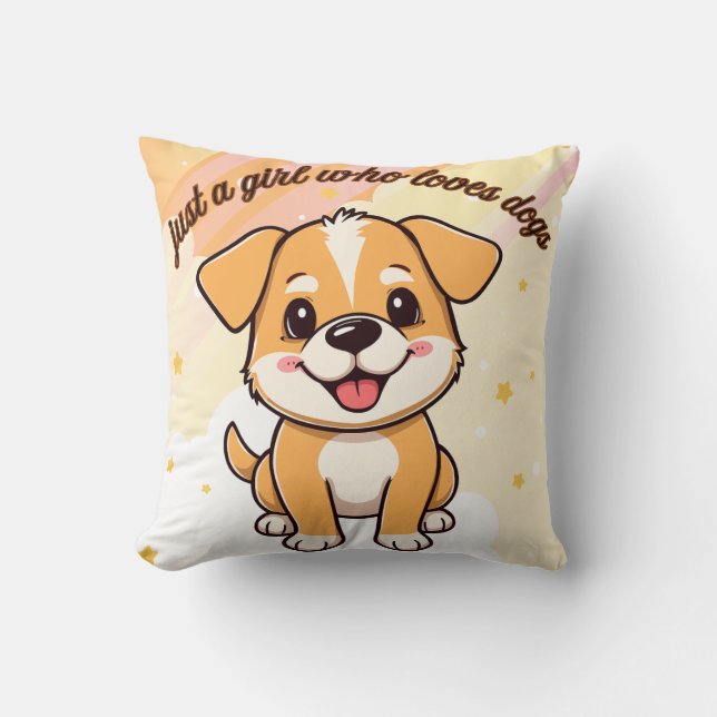 Illustration de chiot coussin jeté  (Recto)
