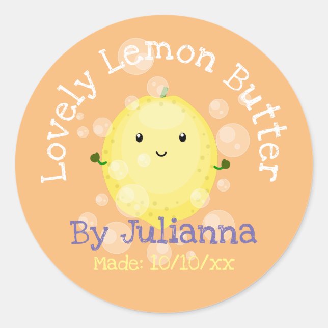 Illustration de citron mignon produit étiquette (Devant)