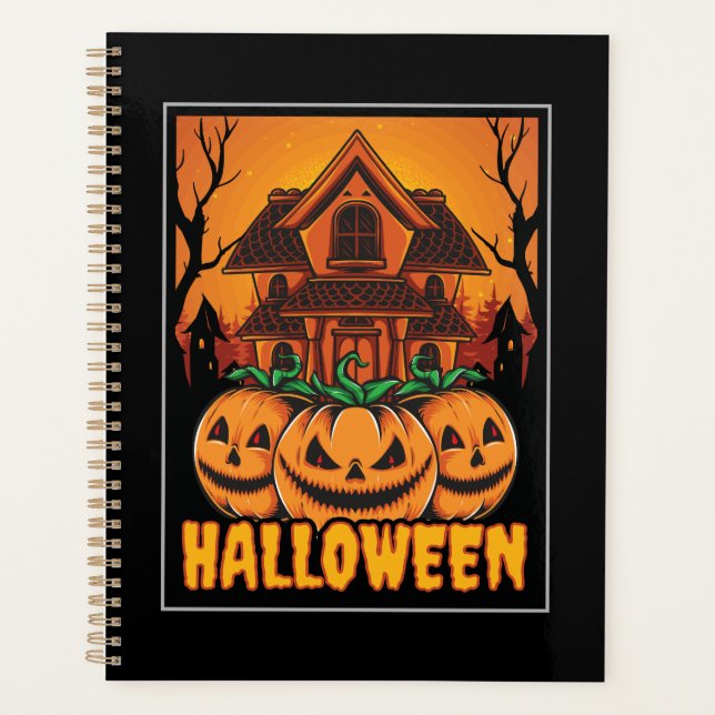 Illustration de citrouille de maison hantée Hallow (Devant)
