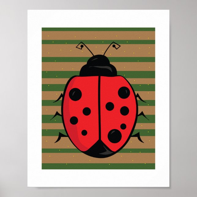 Illustration de coccinelle mignonne | Impression d (Devant)