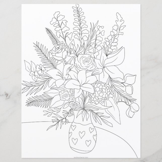 Illustration de couleur du bouquet floral blanc no (Devant)