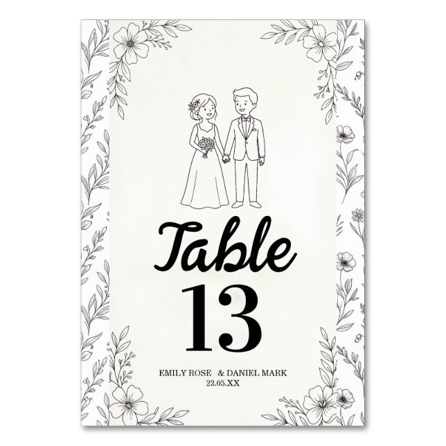 Illustration de couple fantaisiste numéro de table (Par défaut)
