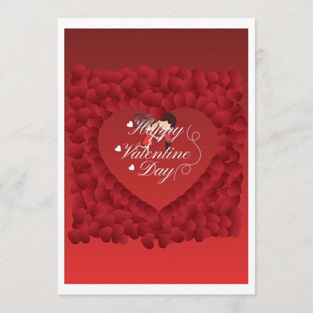 Illustration de couple mignon pour carte de la Sai (Devant)