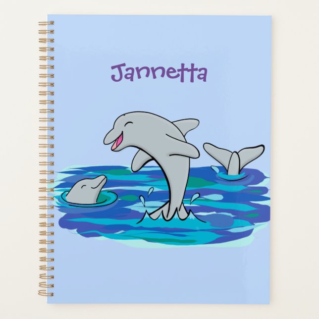 Illustration de dauphins heureux adorables (Devant)