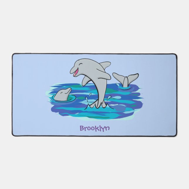 Illustration de dauphins heureux adorables (Recto)