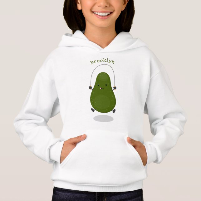 Illustration de dessin animé d'avocat mignon sauta (Devant)