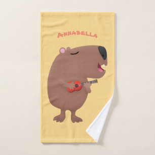 Illustration de dessin animé de capybara ukulele