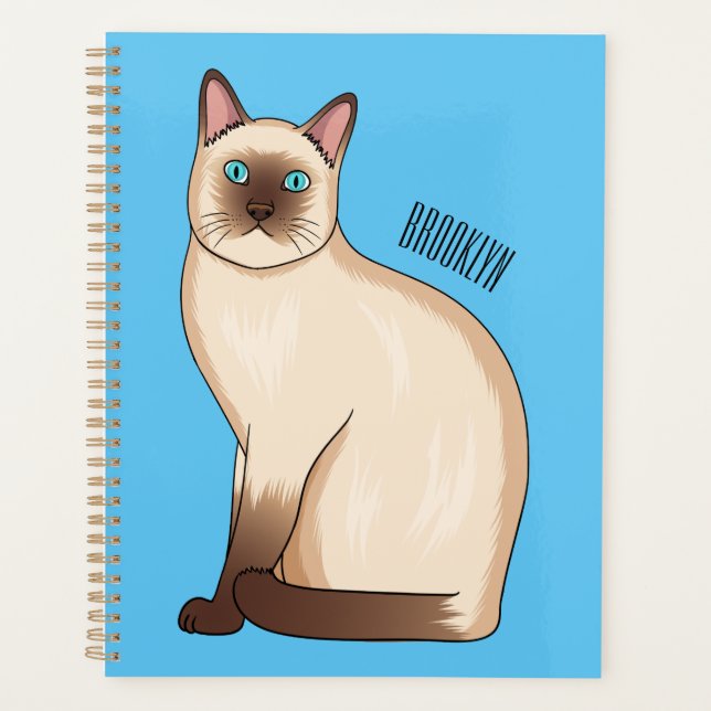 illustration de dessin animé de chat siamois (Devant)