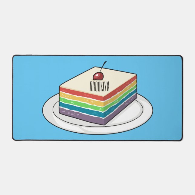 Illustration de dessin animé de gâteau arc-en-ciel (Recto)