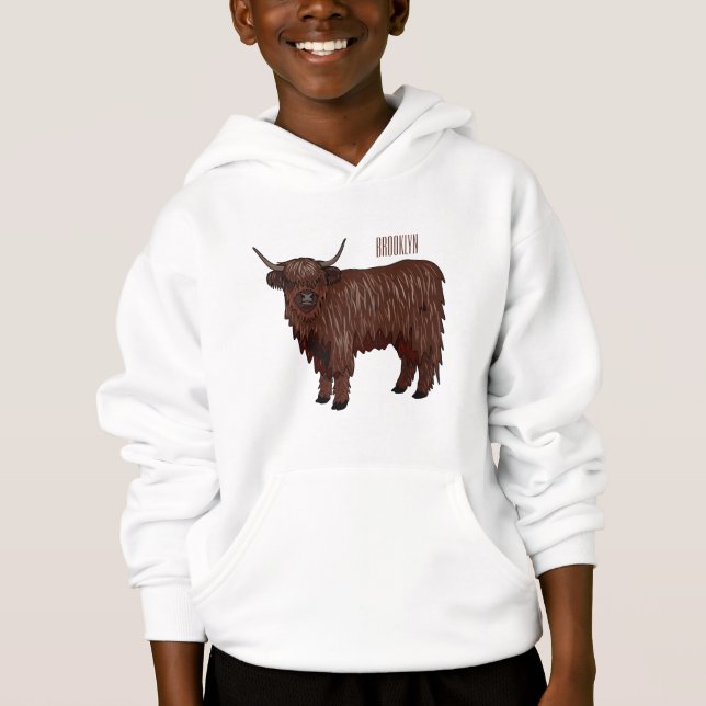 Illustration de dessin animé de vache des Highland (Devant)