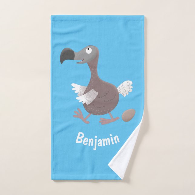 Illustration de dessin animé d'oiseau dodo drôle (Serviette à main)