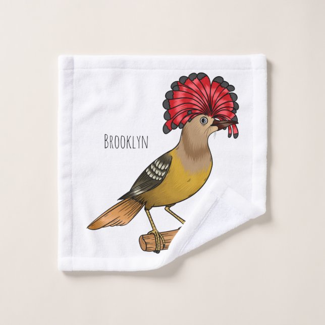 illustration de dessin animé d'oiseau moucherolle  (Gant de toilette)