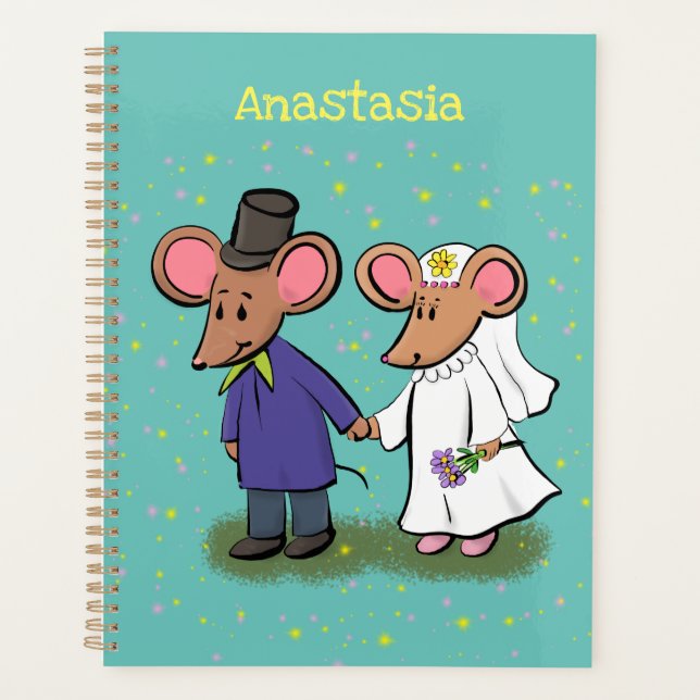 Illustration de dessin animé d'un couple de souris (Devant)