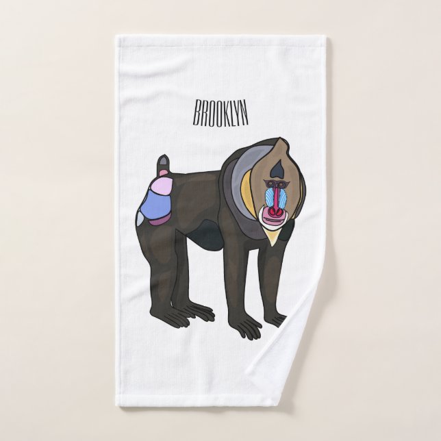 Illustration de dessin animé Mandrill (Serviette à main)