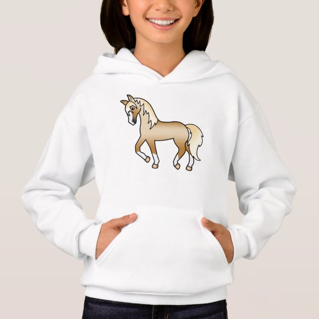 Illustration de dessin animé mignon de cheval trot (Devant)