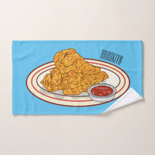 Illustration de dessin animé sur le poulet frit