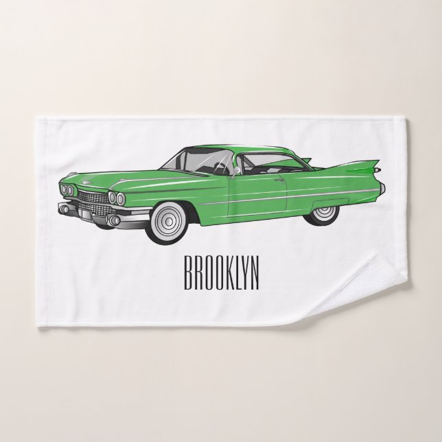 Illustration de dessin de voiture classique 1959 (Serviette à main)