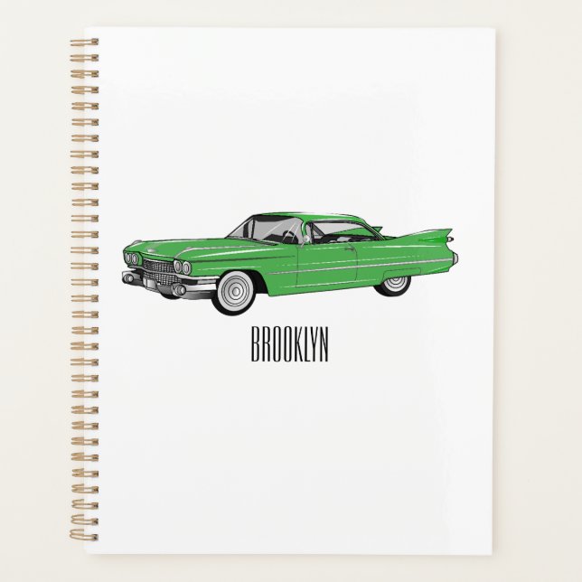 Illustration de dessin de voiture classique 1959 (Devant)