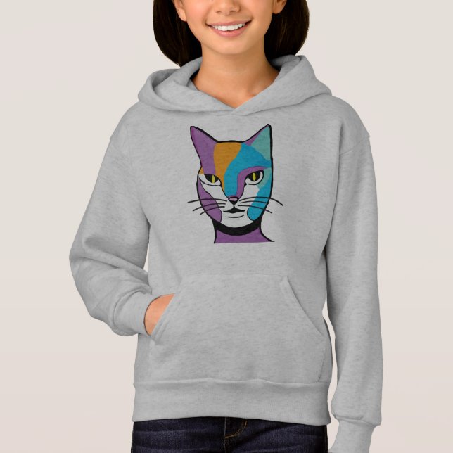 Illustration de femme chat colorée (Devant)