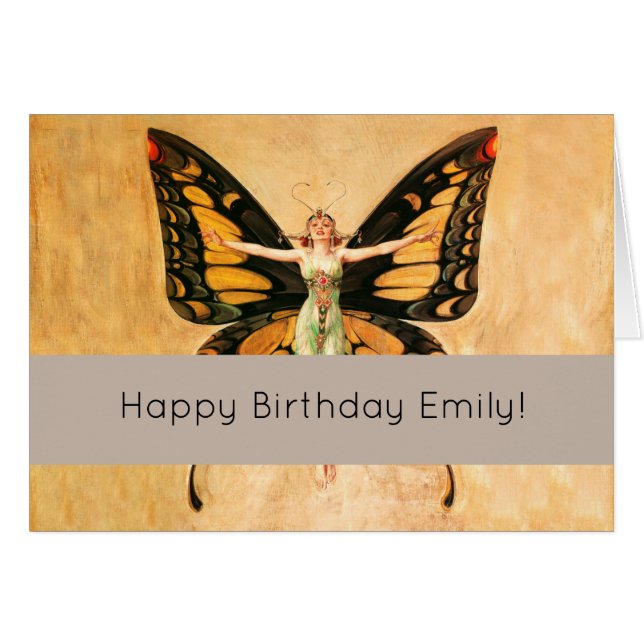 Illustration de femme volant papillon Flapper (Devant horizontal)