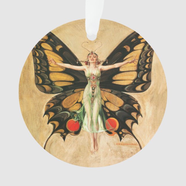 Illustration de femme volant papillon flapper (devant)