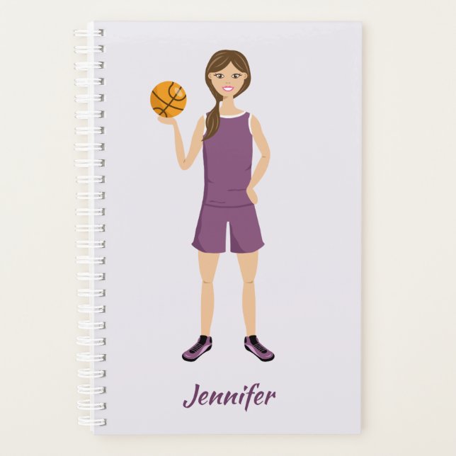 Illustration de fille de basket-ball mignonne avec (Devant)
