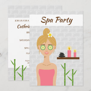 Illustration de fille de spa blonde Invitation pou