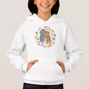 Illustration de fleur et chats de printemps