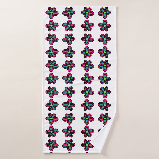 Illustration de fleurs (Serviette de bain)
