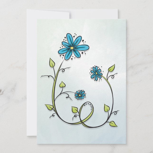 Illustration de fleurs bleues (Devant)