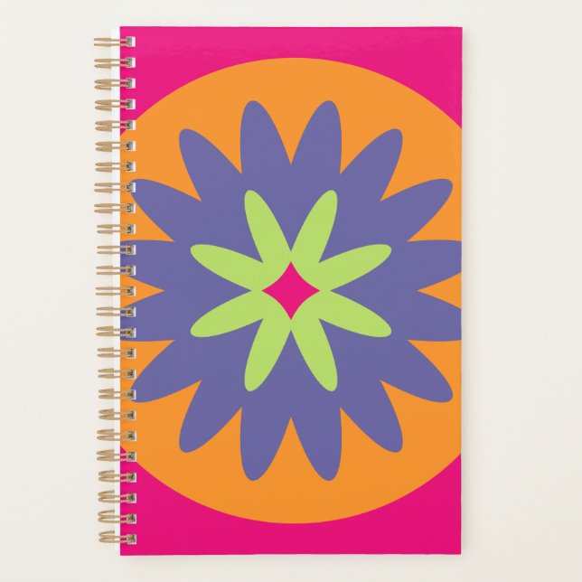 illustration de formes florales orange et rose (Devant)