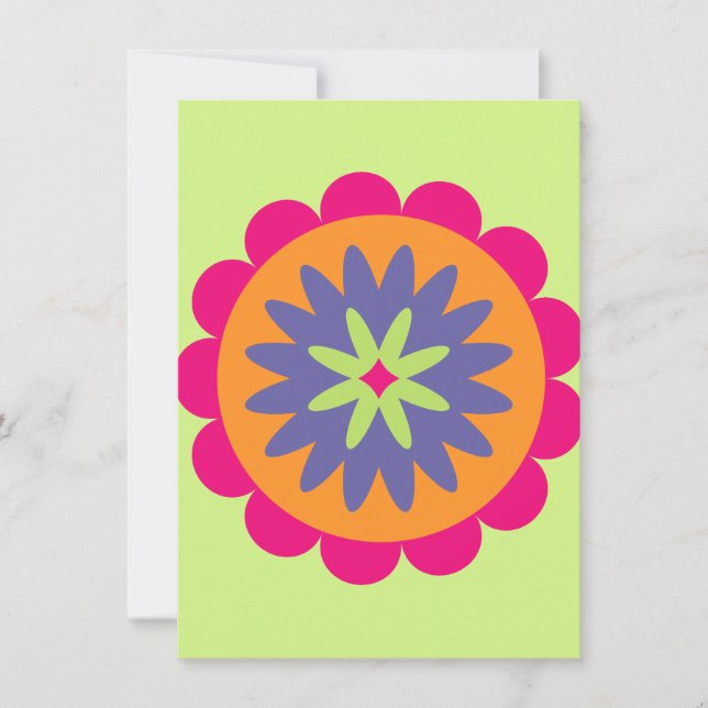illustration de formes florales orange et rose (Devant)