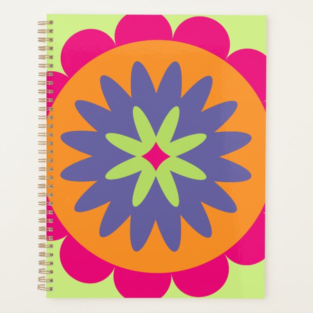 illustration de formes florales orange et rose (Devant)
