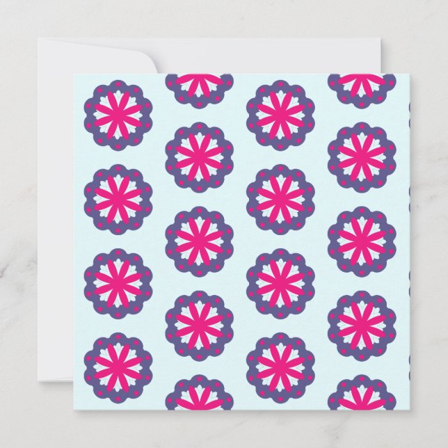 Illustration de formes florales violettes et roses (Devant)