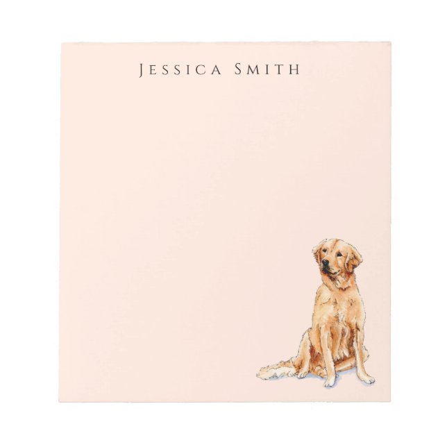 Illustration de Golden Retriever sur bloc-notes ro (Devant)