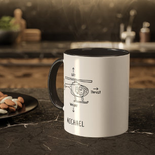 Illustration de Hélicoptère Mignon Mug de Café Per