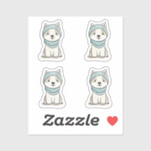 Illustration de Husky Cozy - Autocollant en vinyle