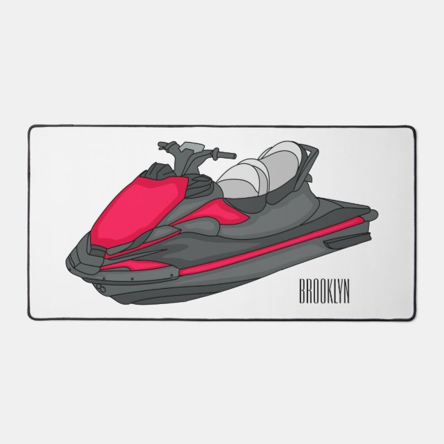 Illustration de jet ski de dessin animé (Recto)